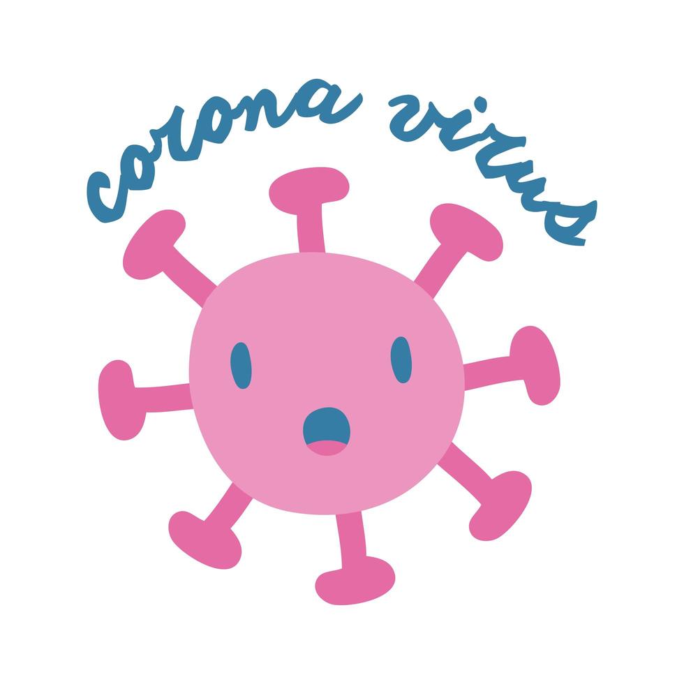 coronavirus-kampanjbokstäver med partikel platt stil vektor illustration design