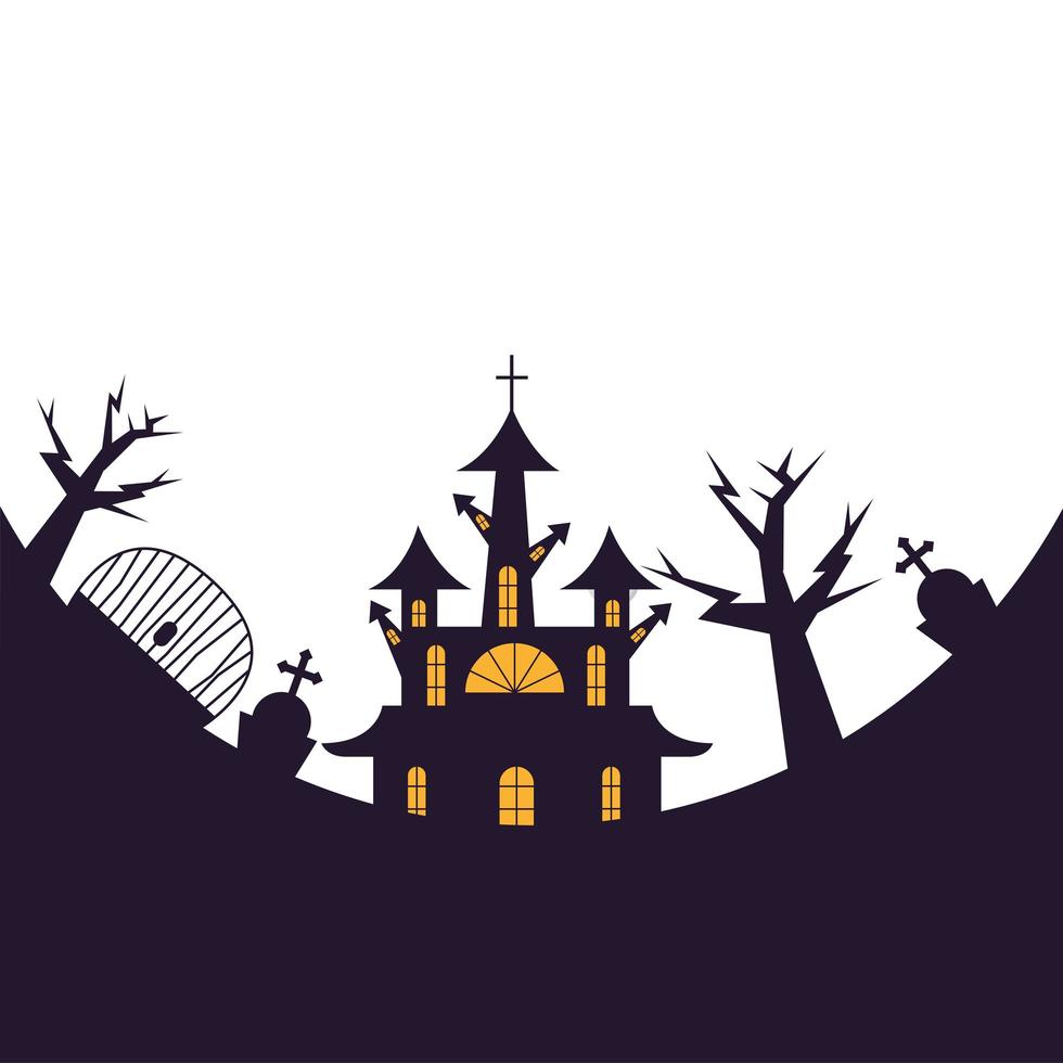 Halloween Haus, Grab und Tor Vektor Design