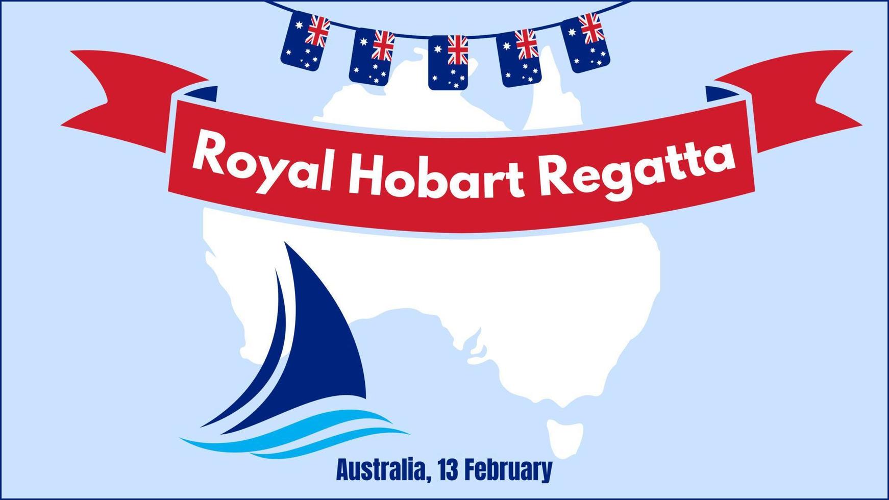 Royal Hobart Regatta Day Illustration, Australien 13. Februar. geeignet für Poster, Cover, Web, Social-Media-Banner. vektor