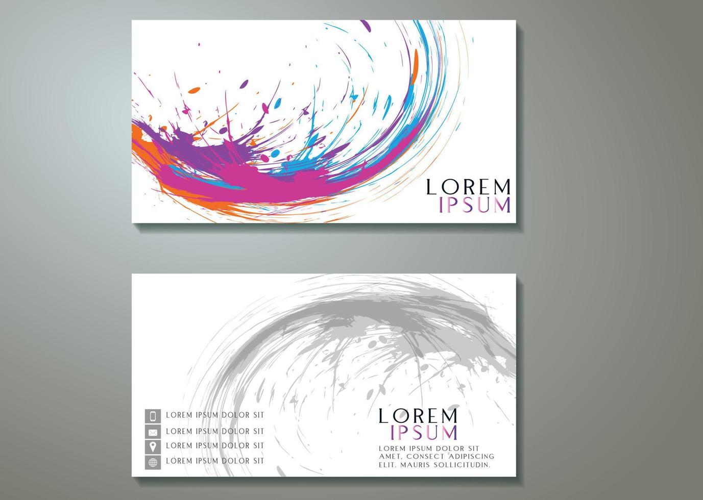 kreatives splash visitenkartendesign, aquarellhintergrund vektor