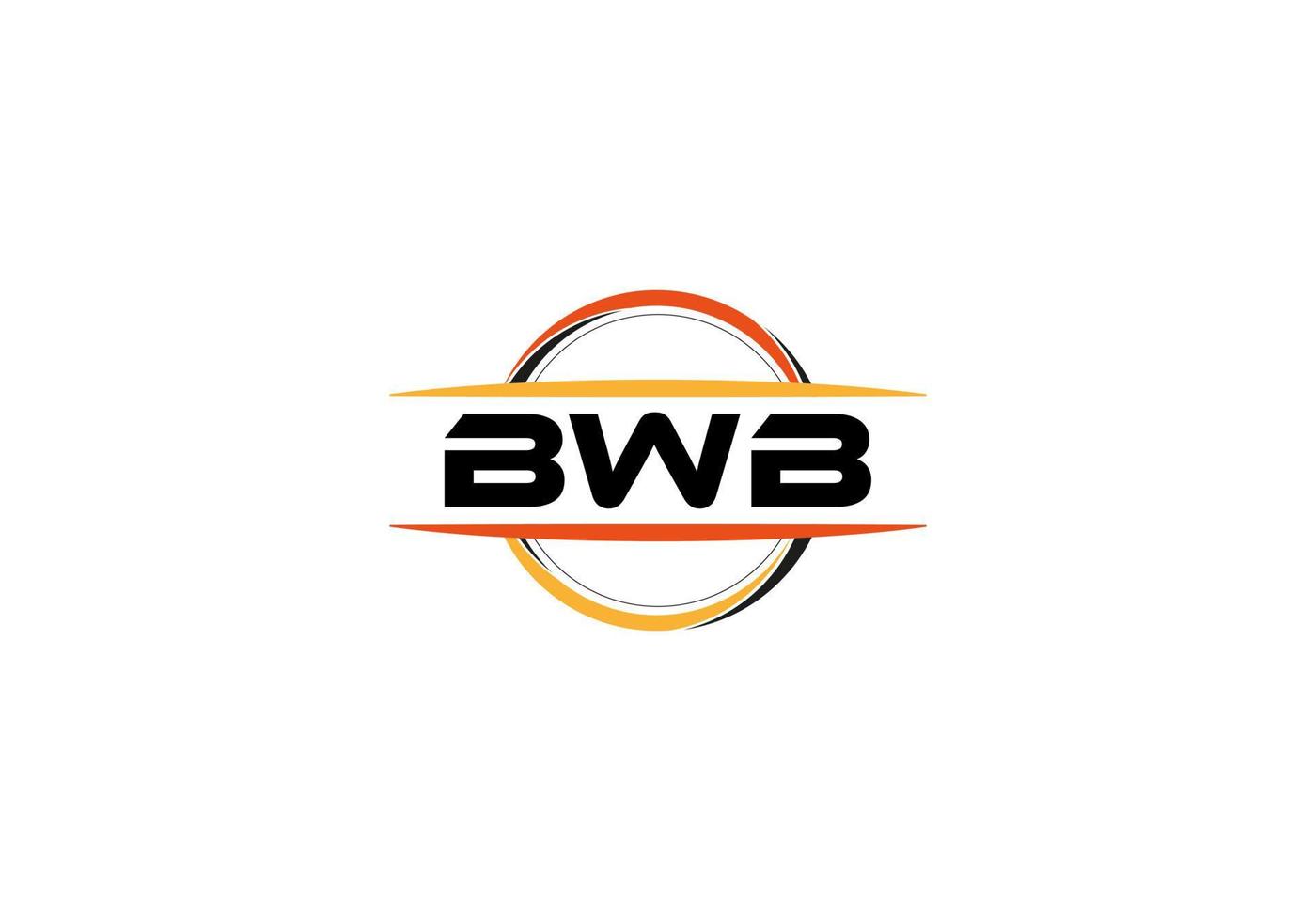 Bwb-Buchstaben-Lizenzgebühren-Mandala-Form-Logo. bwb pinselkunstlogo. bwb-Logo für ein Unternehmen, ein Geschäft und eine kommerzielle Nutzung. vektor