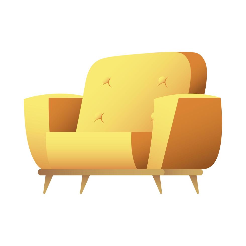 gelbes Sofa isolierte Symbolvektorillustration vektor