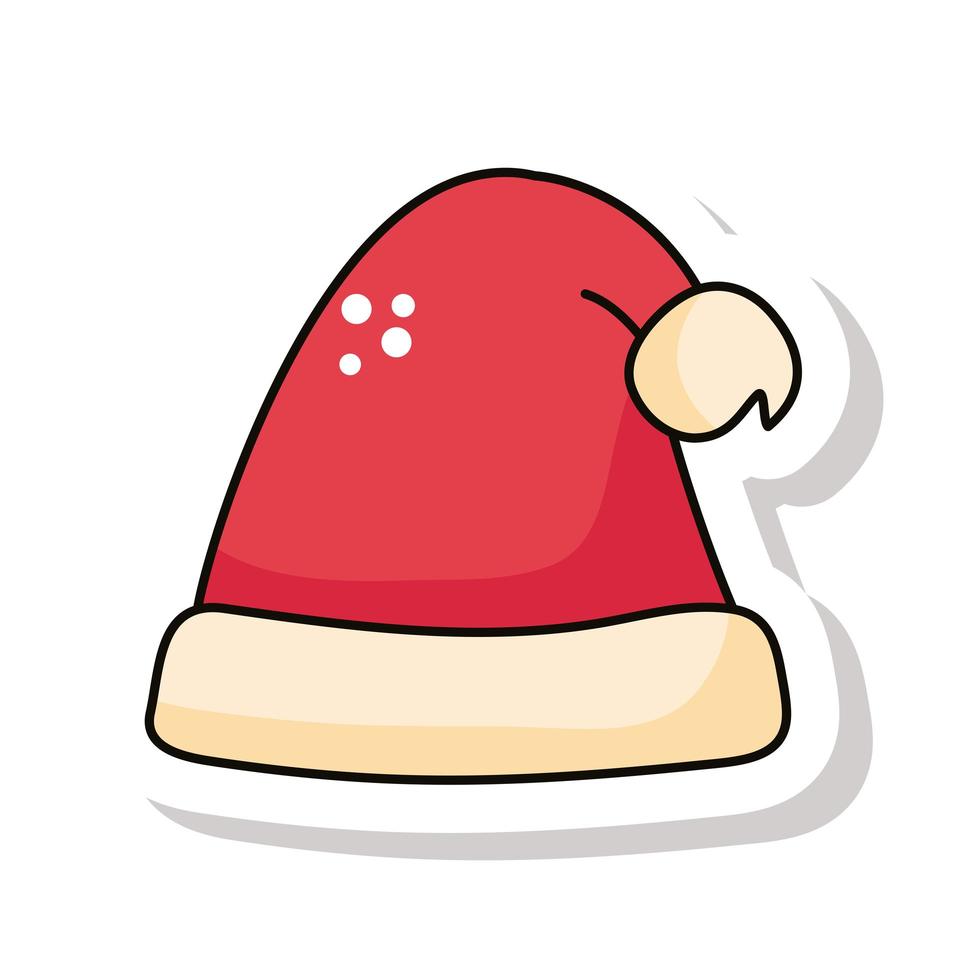 god jul röd jultomten hatt klistermärke vektor