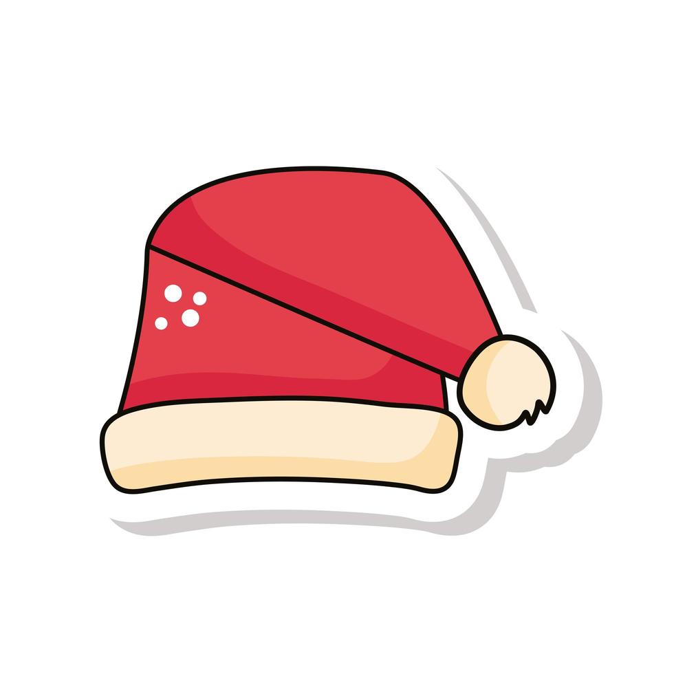 jul röd santa hatt klistermärke ikon vektor