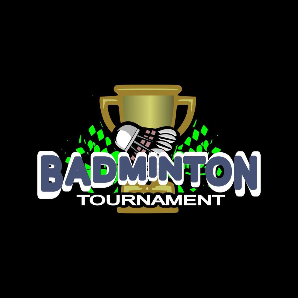 Badminton-Logo-Design-Vektor. Ikone der Badminton-Meisterschaft vektor