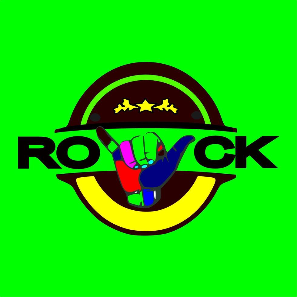 Design-Vektorgrafik des Rockstar-Symbols, perfekt zum Drucken von Aufklebern, T-Shirts, Postern, Bannern, Etiketten, Logos, Emblemen, Markenlogos usw. vektor
