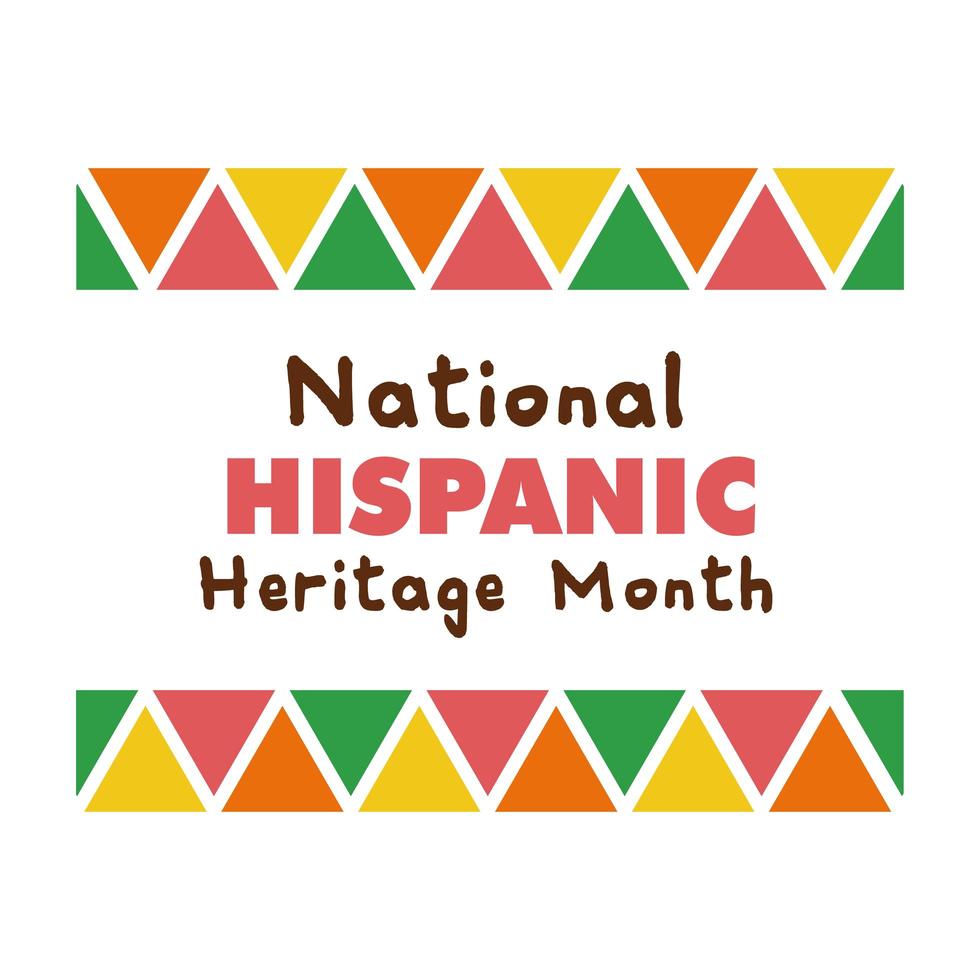 National Hispanic Heritage Schriftzug in Rahmen flache Stilikone vektor