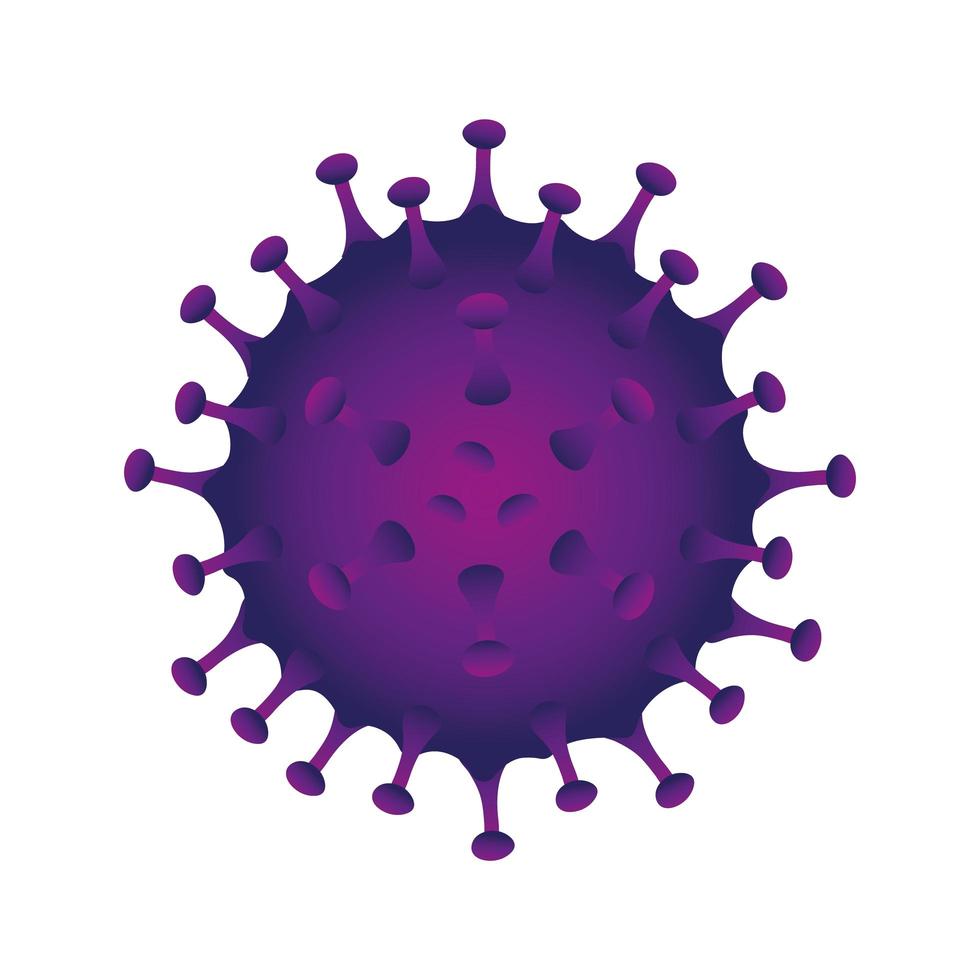 coronavirus lila partikel isolerad ikon vektor