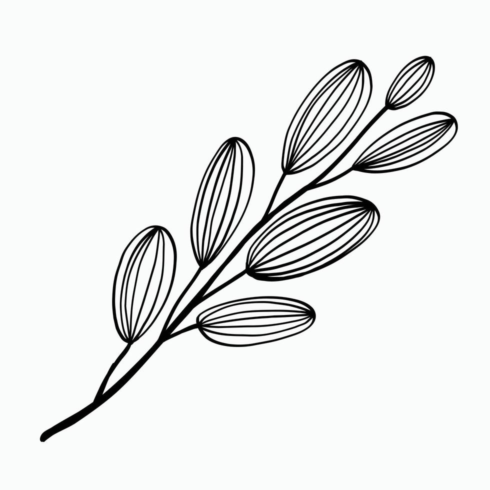 Einfachheit florale Freihandzeichnung flaches Design. vektor