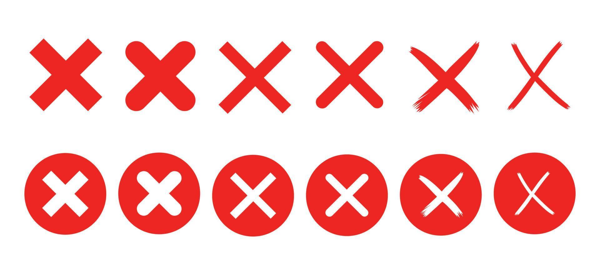 röd korsa x ikon. Nej fel symbol. rösta tecken. Nej bock tecken symbol vektor