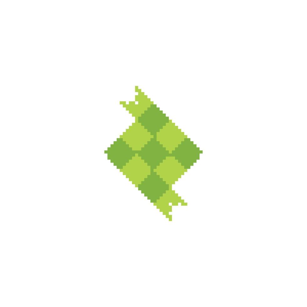 ketupat, traditionell mat. pixel konst ikon illustration vektor