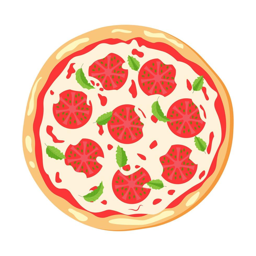 utsökt margarita pizza. snabb mat illustration. vektor eps10