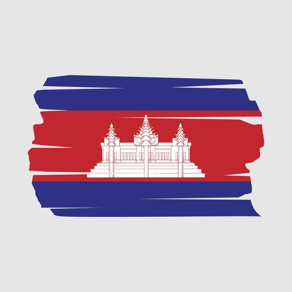 Kambodjas flaggborste vektor