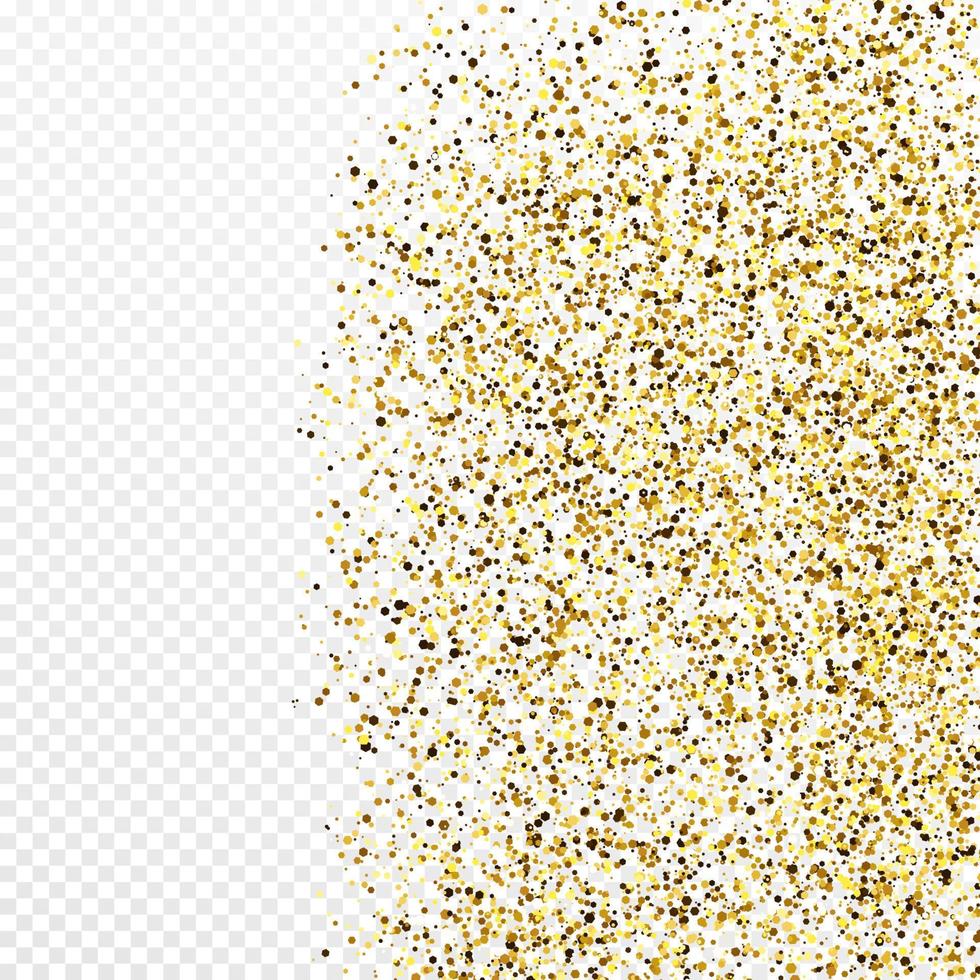 goldglitter konfetti hintergrund isolierte festliche textur mit leuchtendem lichteffekt. Vektor-Illustration. vektor
