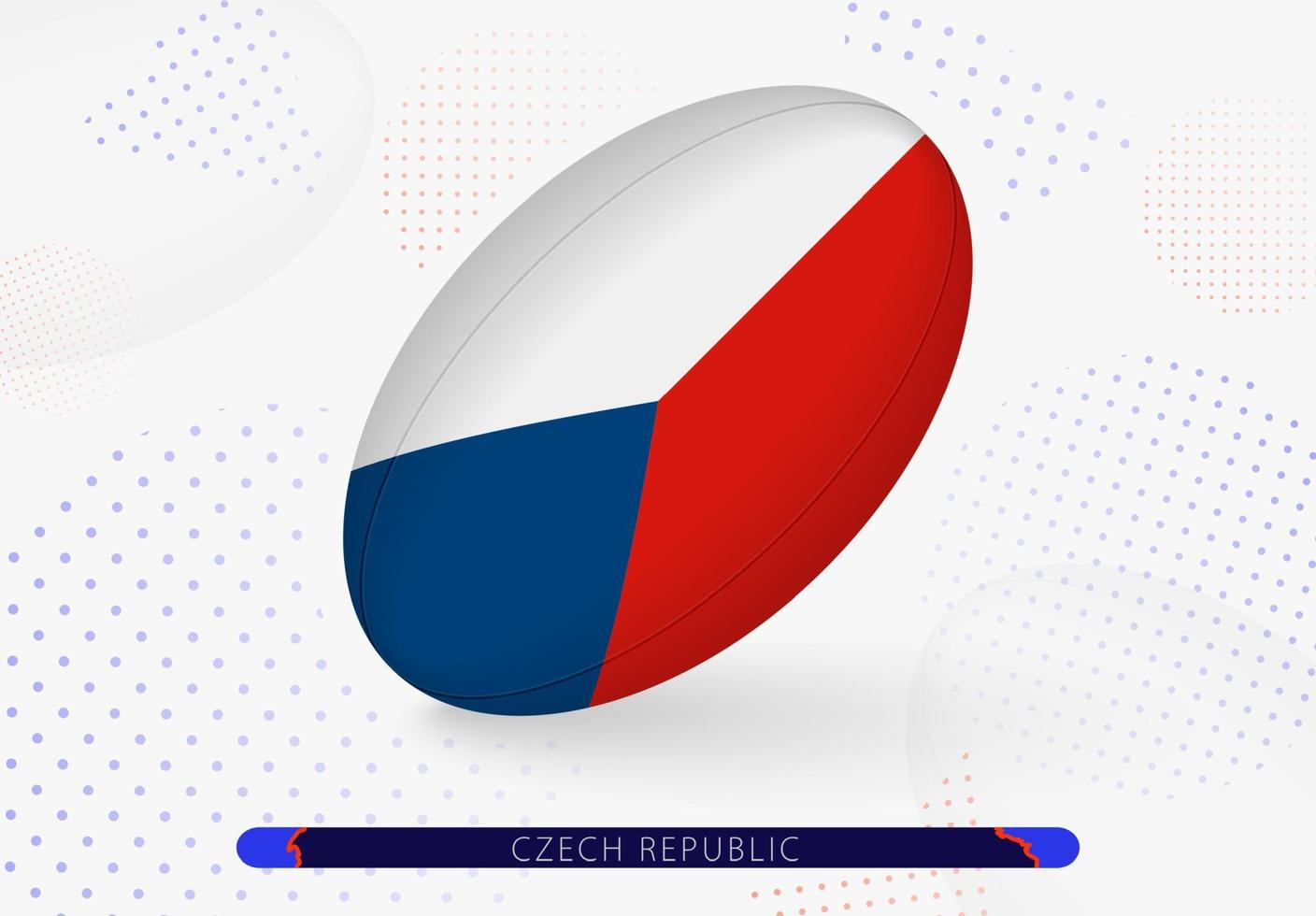 rugby boll med de flagga av tjeck republik på Det. Utrustning för rugby team av tjeck republik. vektor