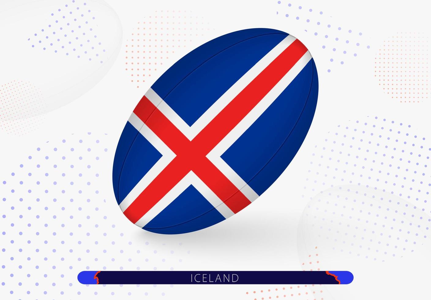Rugbyball mit der Flagge von Island darauf. Ausrüstung für das Rugby-Team von Island. vektor