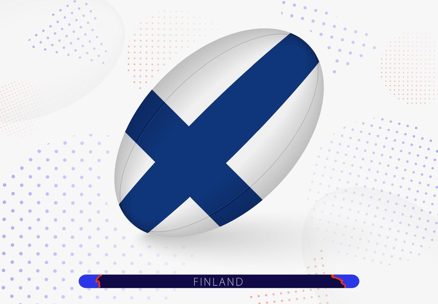 Rugbyball mit der finnischen Flagge darauf. Ausrüstung für Rugby-Team von Finnland. vektor