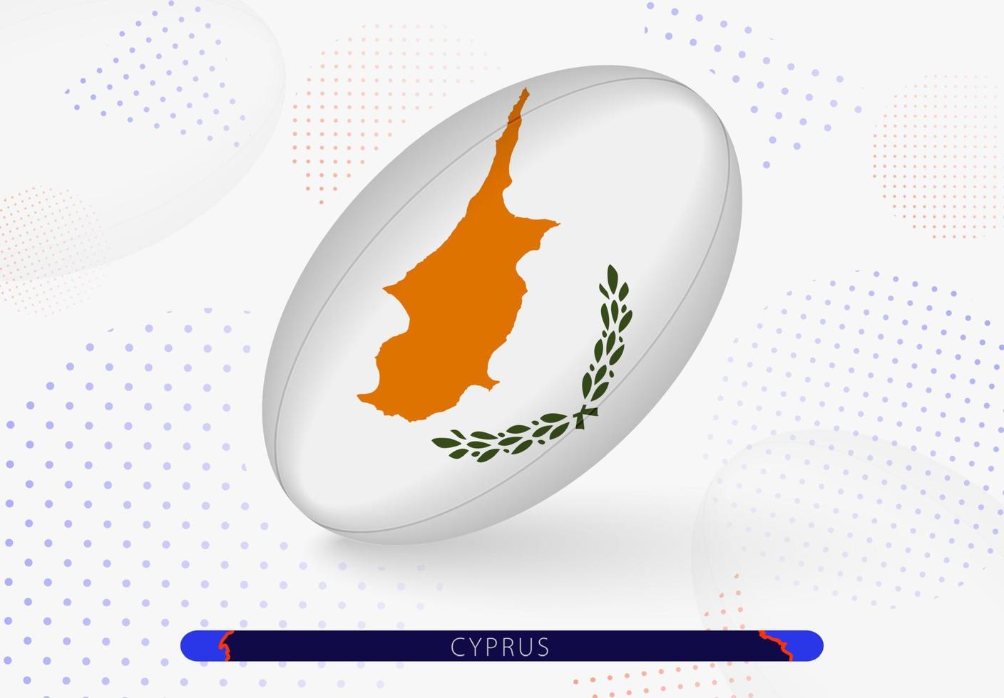 rugby boll med de flagga av cypern på Det. Utrustning för rugby team av Cypern. vektor