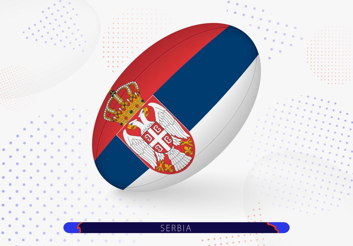 rugby boll med de flagga av serbia på Det. Utrustning för rugby team av serbien. vektor