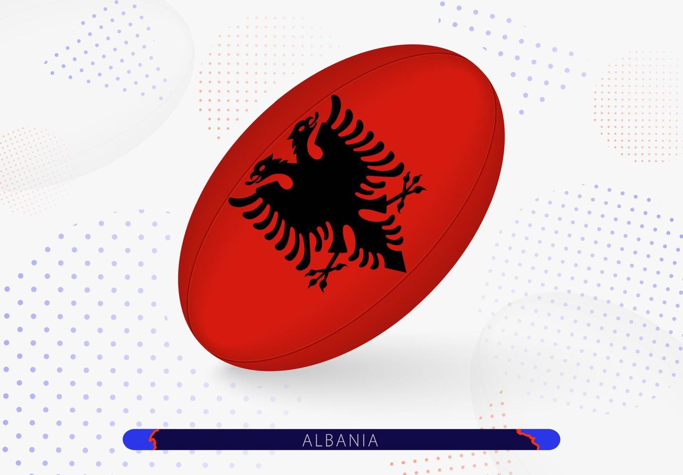 rugby boll med de flagga av albania på Det. Utrustning för rugby team av albanien. vektor