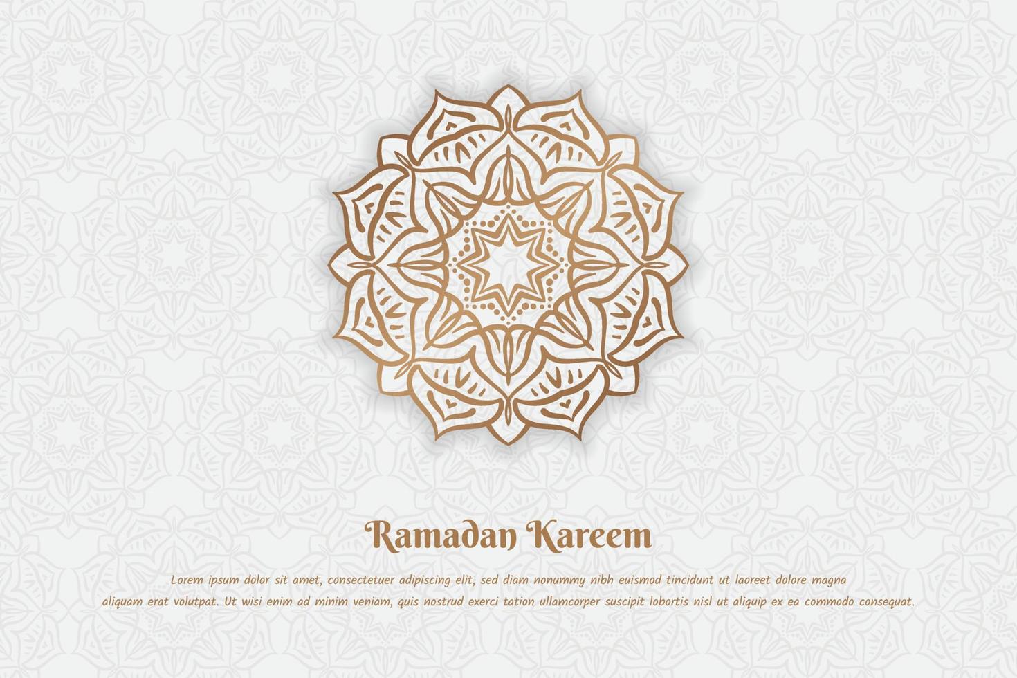 Gold-Mandala-Design auf weißem Hintergrund für Ramadan Kareem oder Eid-Template-Design vektor