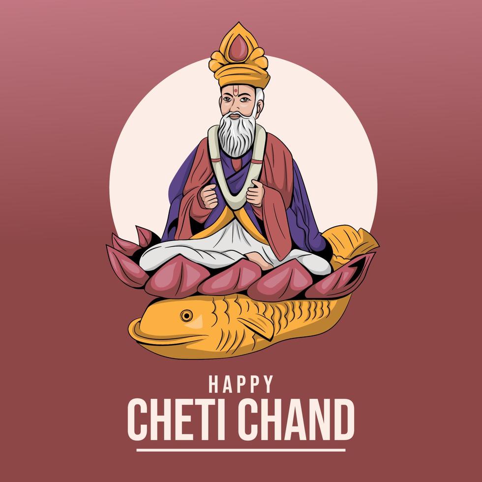 jhulelal jayanti, cheti chand ist ein Fest. das hinduistische Mondneujahr vektor