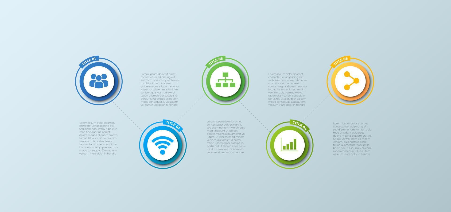 Business-Infografik. Timeline-Infografik-Designvektor. abstrakte Infografik-Optionsvorlage. Vektor-Illustration. Geschäftskonzept mit 5 Optionen, Schritten oder Prozessen. vektor