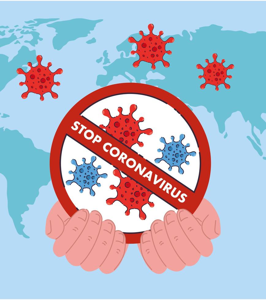 Handhaltestopp Coronavirus 2019 ncov Verbot Vektor-Design vektor
