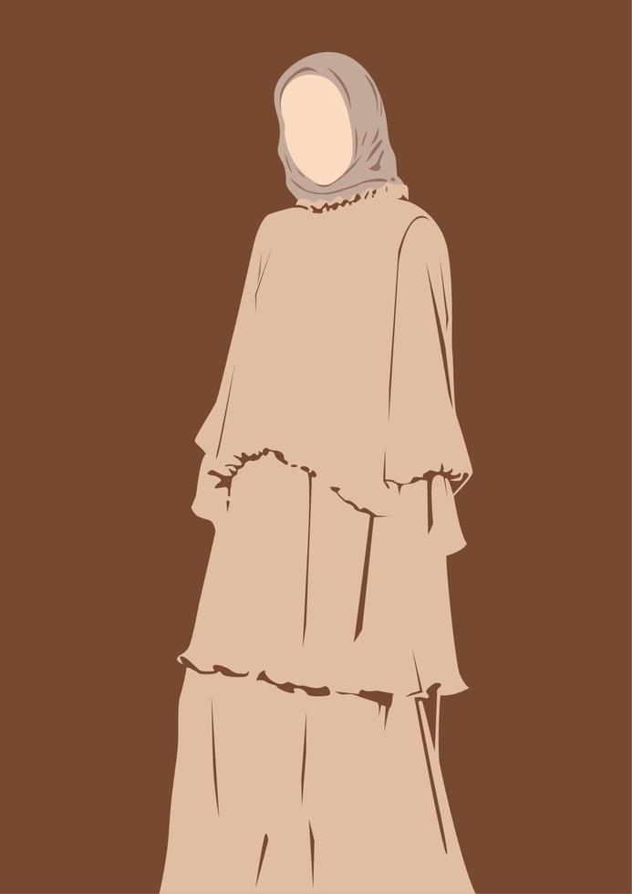 vacker muslimsk kvinna som bär hijab vektor