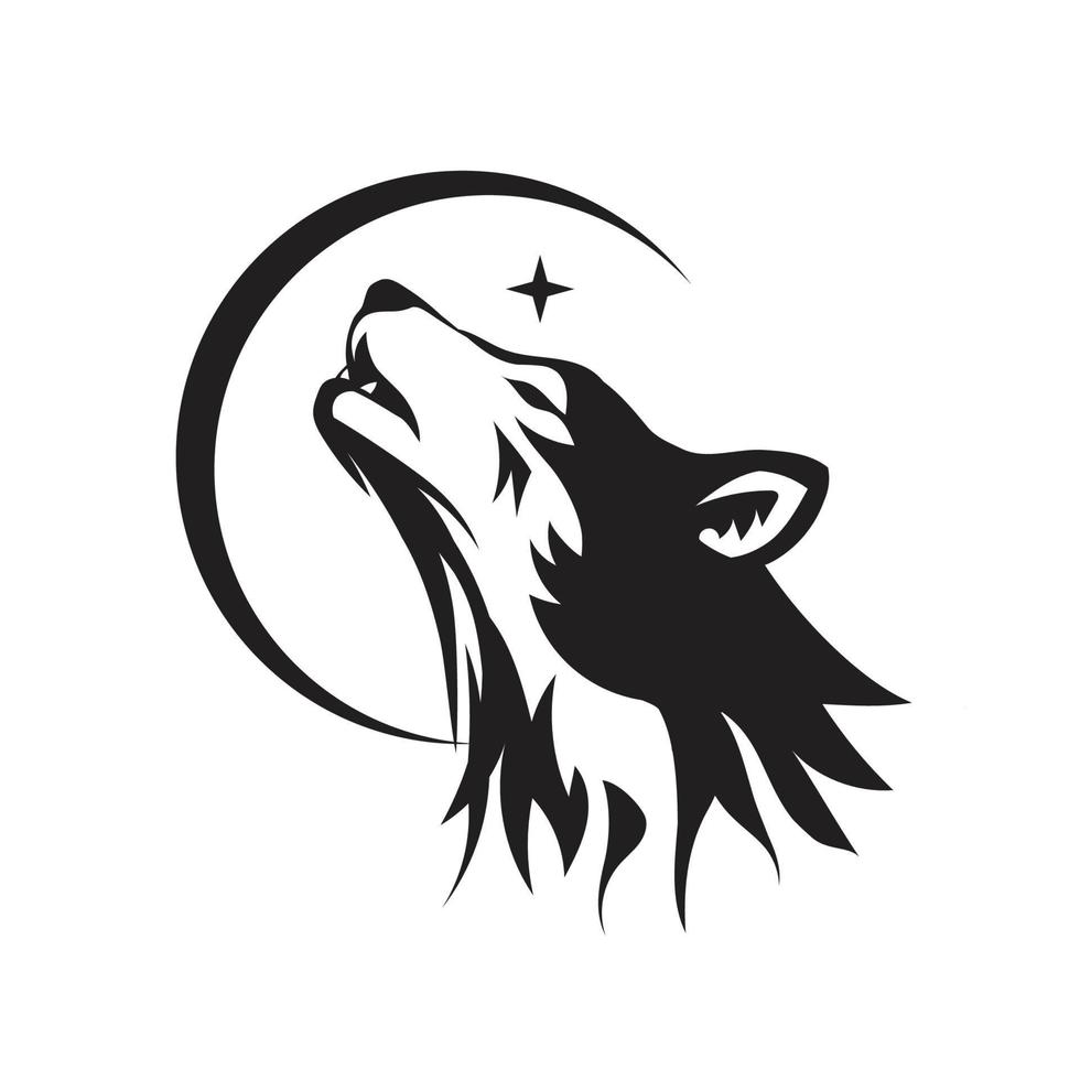 Husky-Hund Schwarz-Weiß-Design vektor