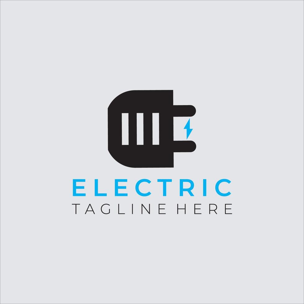 elektrisk plugg i logotyp design vektor mall