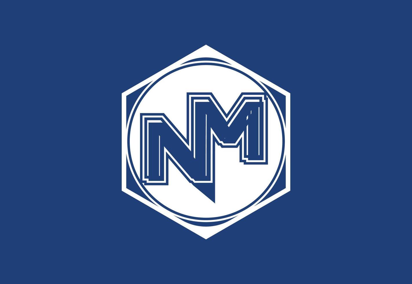 nm brev logotyp och ikon design mall vektor