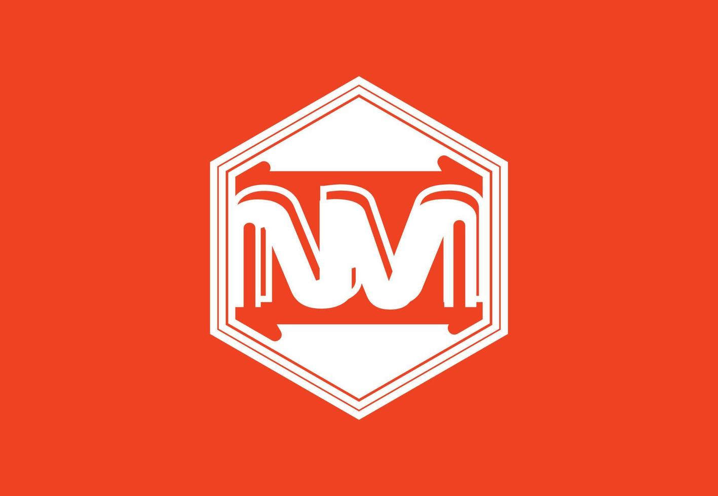 nm brev logotyp och ikon design mall vektor