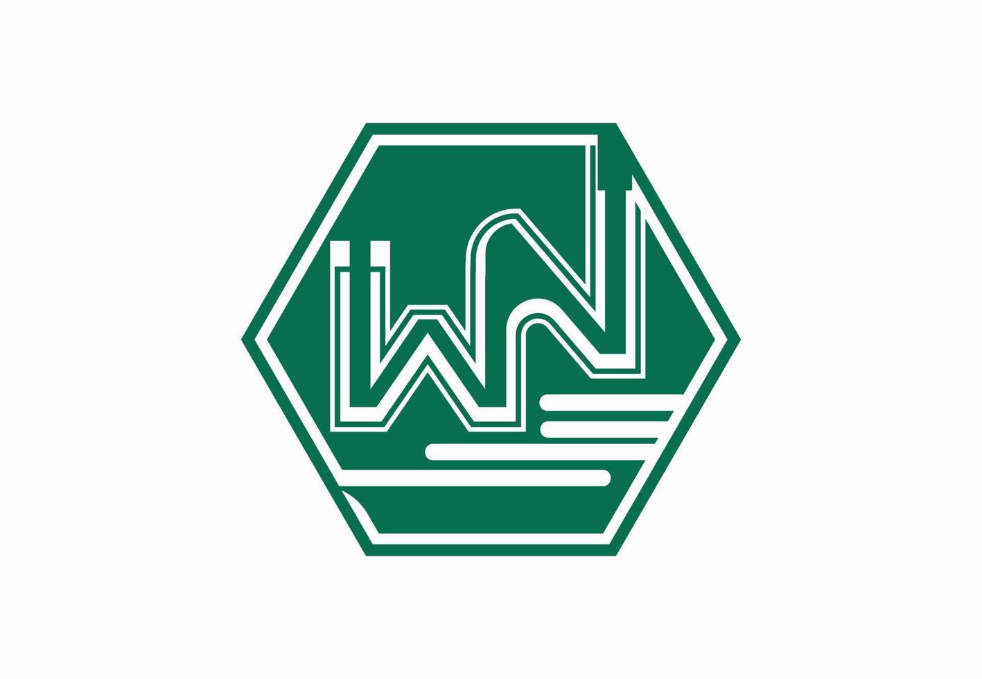 wn-Brief-Logo und Icon-Design-Vorlage vektor