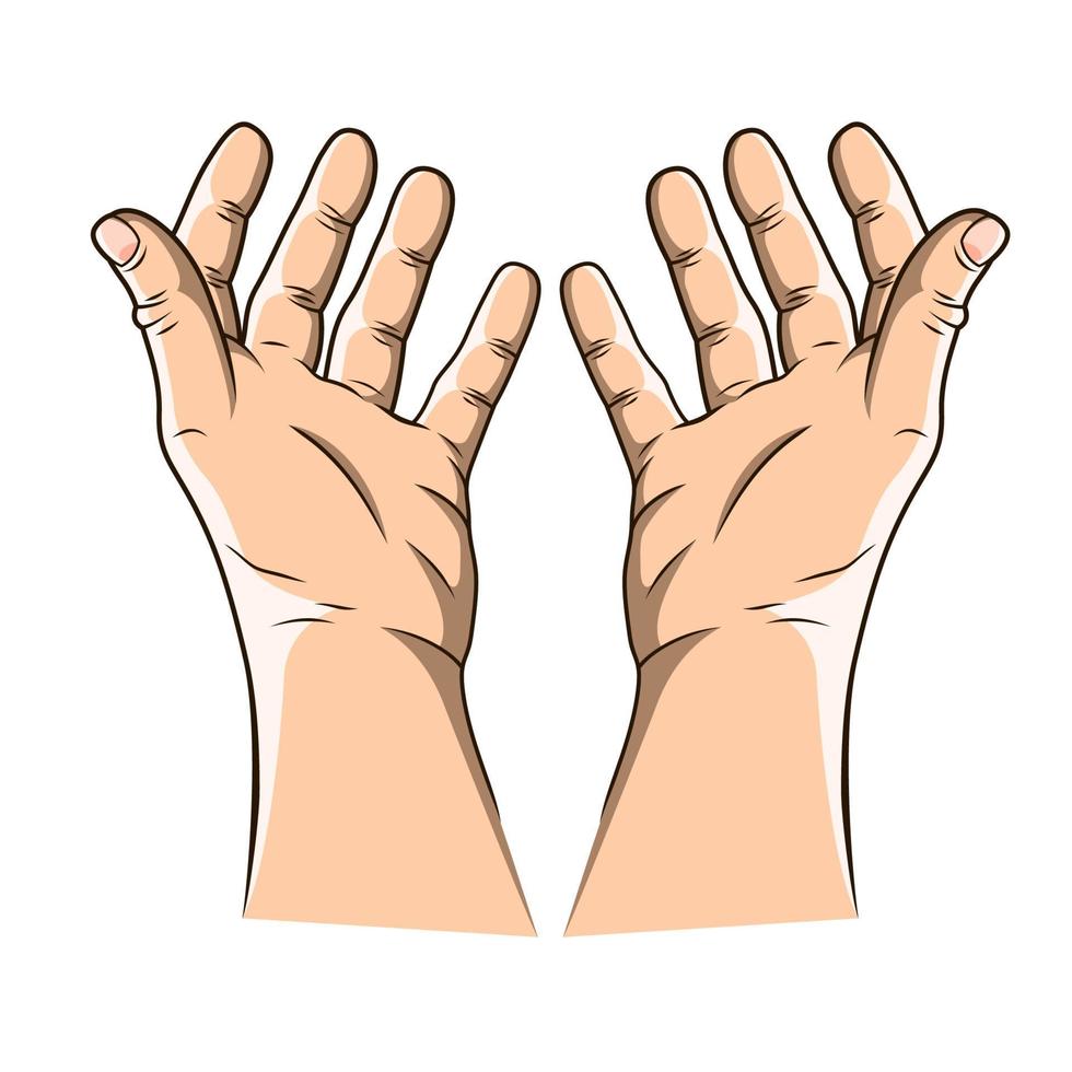 bön hand. vektor illustration