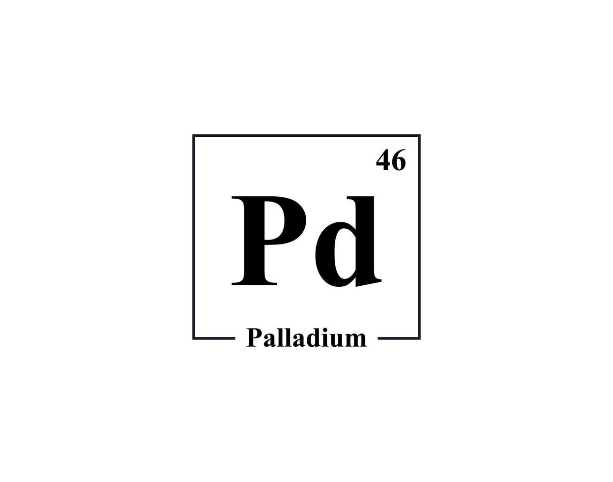 Palladium-Symbolvektor. 46 pd Palladium vektor