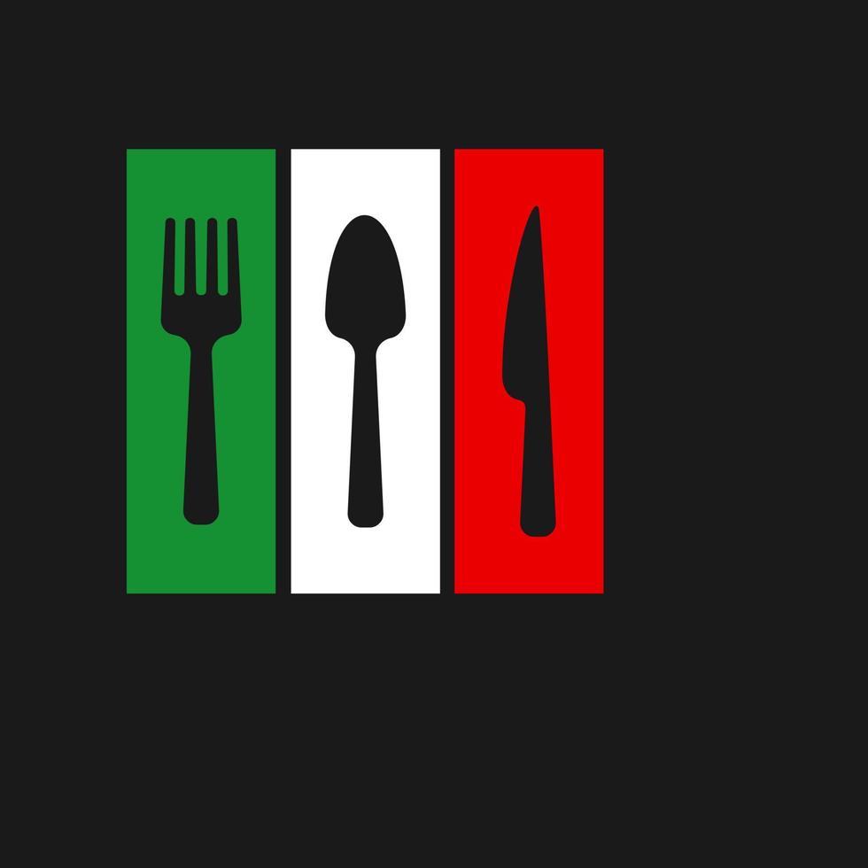 Design-Ikonenvorlage für italienisches Restaurant-Kunstabzeichen vektor