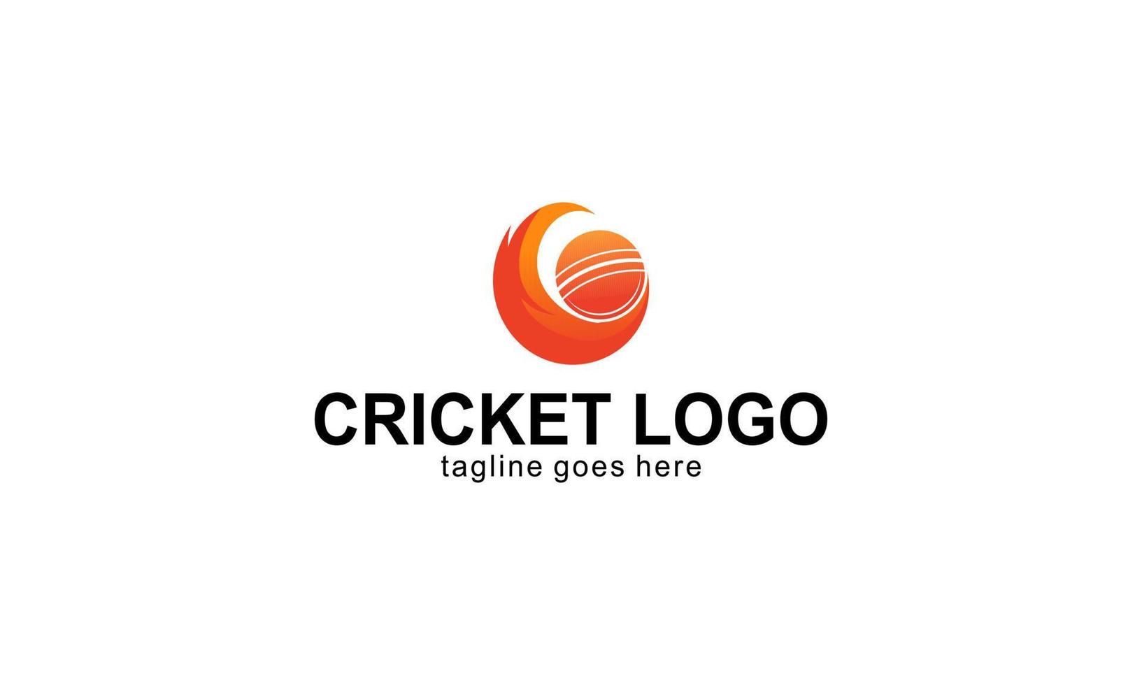 Cricket-Sportspieler-Logo-Template-Design vektor