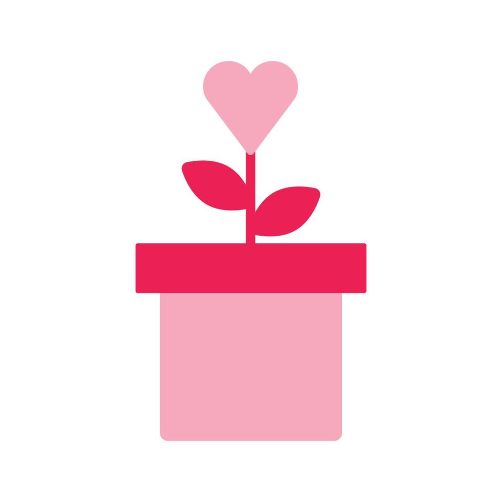 süßes Element isoliert Valentinstag Blume rosa flaches Symbol vektor