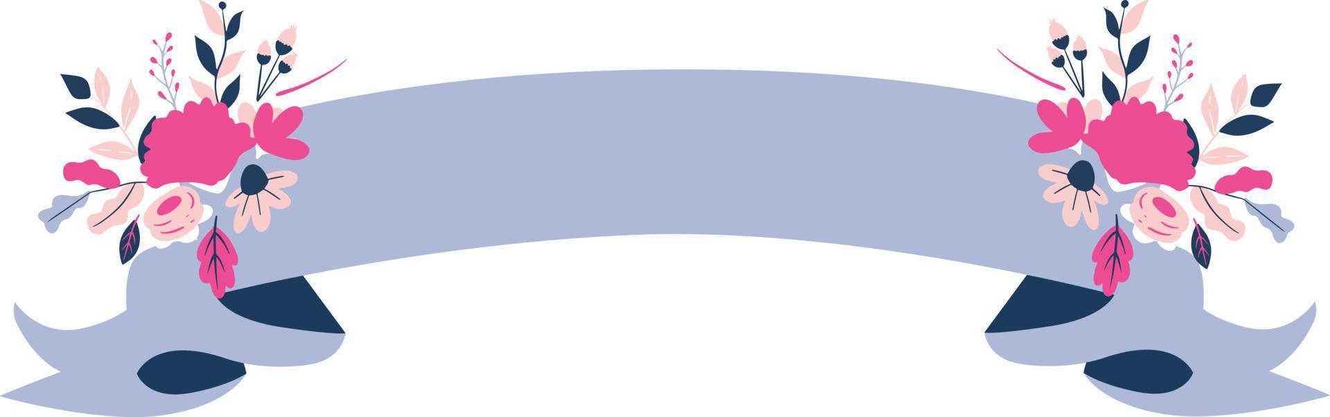 blaues band mit blumenillustration vektor