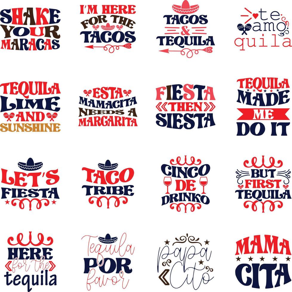 Cinco de Mayo-Svg-Bundle, Cinco de Mayo-T-Shirt-Bundle vektor