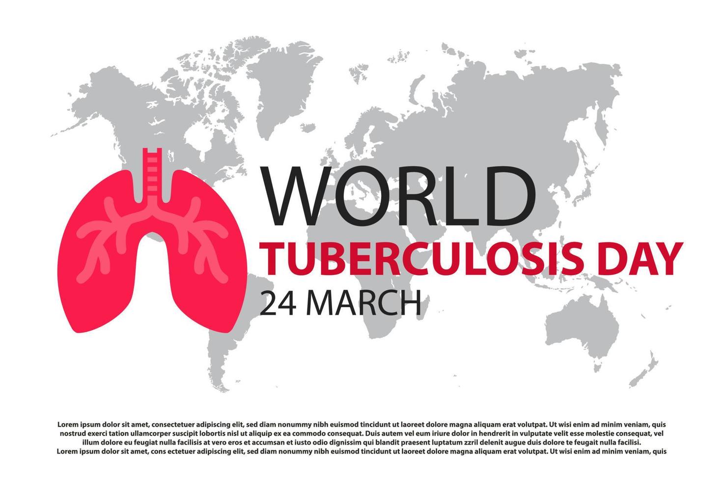 värld tuberkulos dag. illustration. affisch eller baner bakgrund vektor