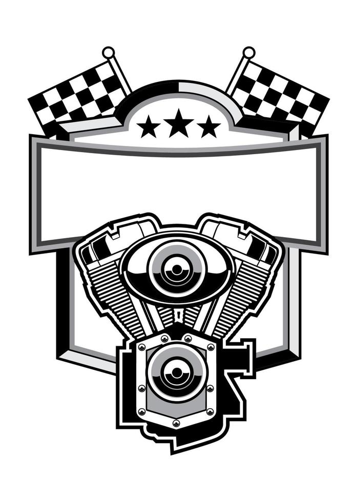 Design des Motorradclub-Abzeichens vektor