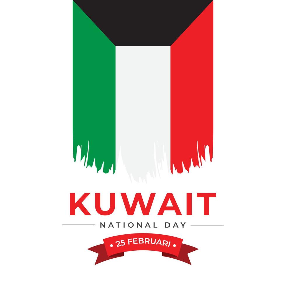 kuwait nationell dag design mall vektor