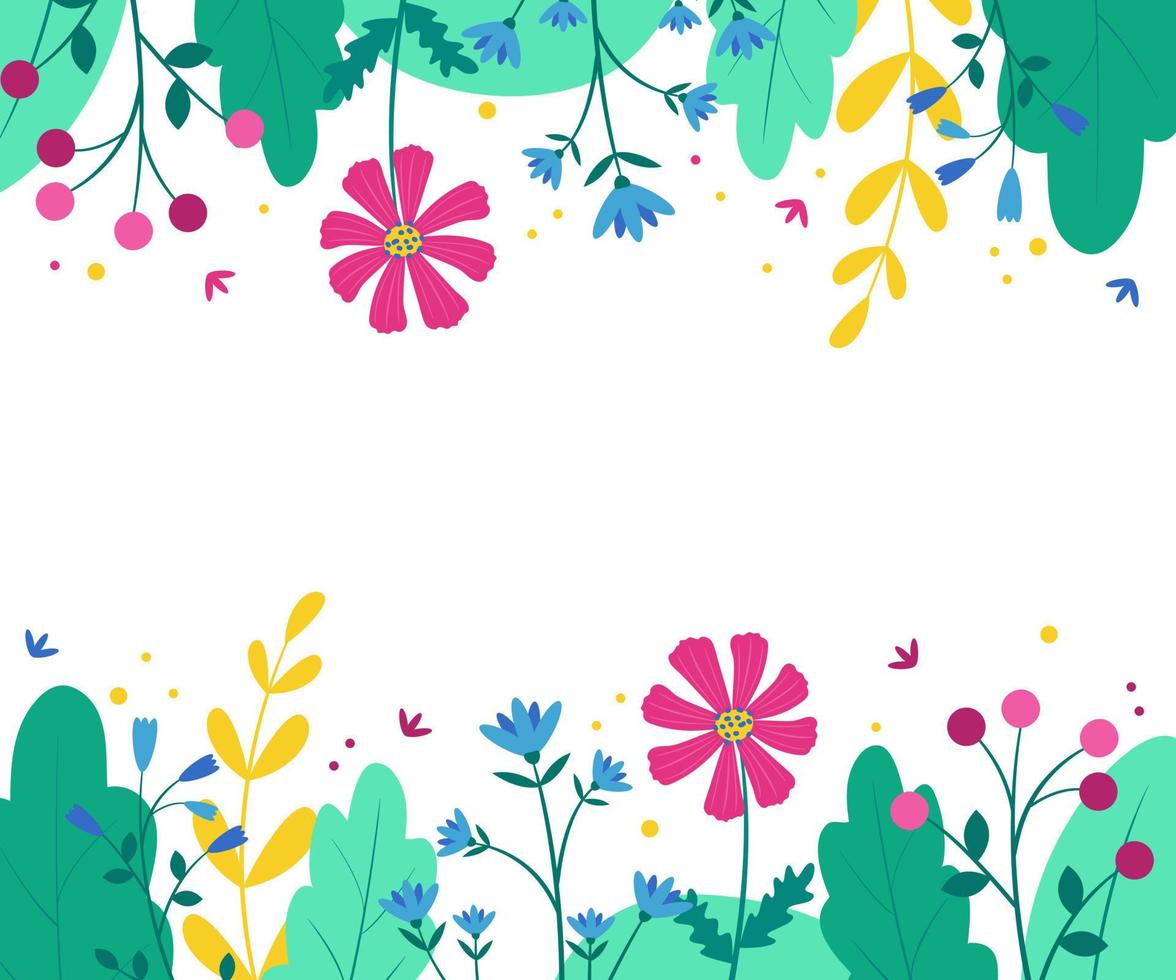 floraler abstrakter Vektorhintergrund. sommerflaches design für banner, postkarten, einladungen, druck. vektor