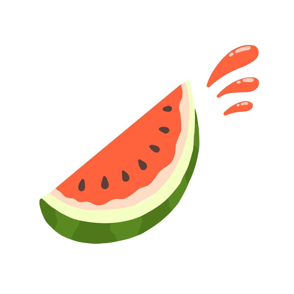 saftige Wassermelone. vektorillustration in der flachen karikaturart lokalisiert auf weißem hintergrund. vektor
