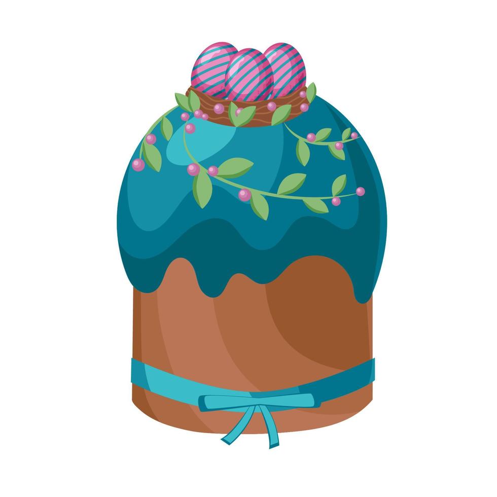 festlig påsk kaka. vektor illustration i en platt stil isolerat på vit bakgrund.