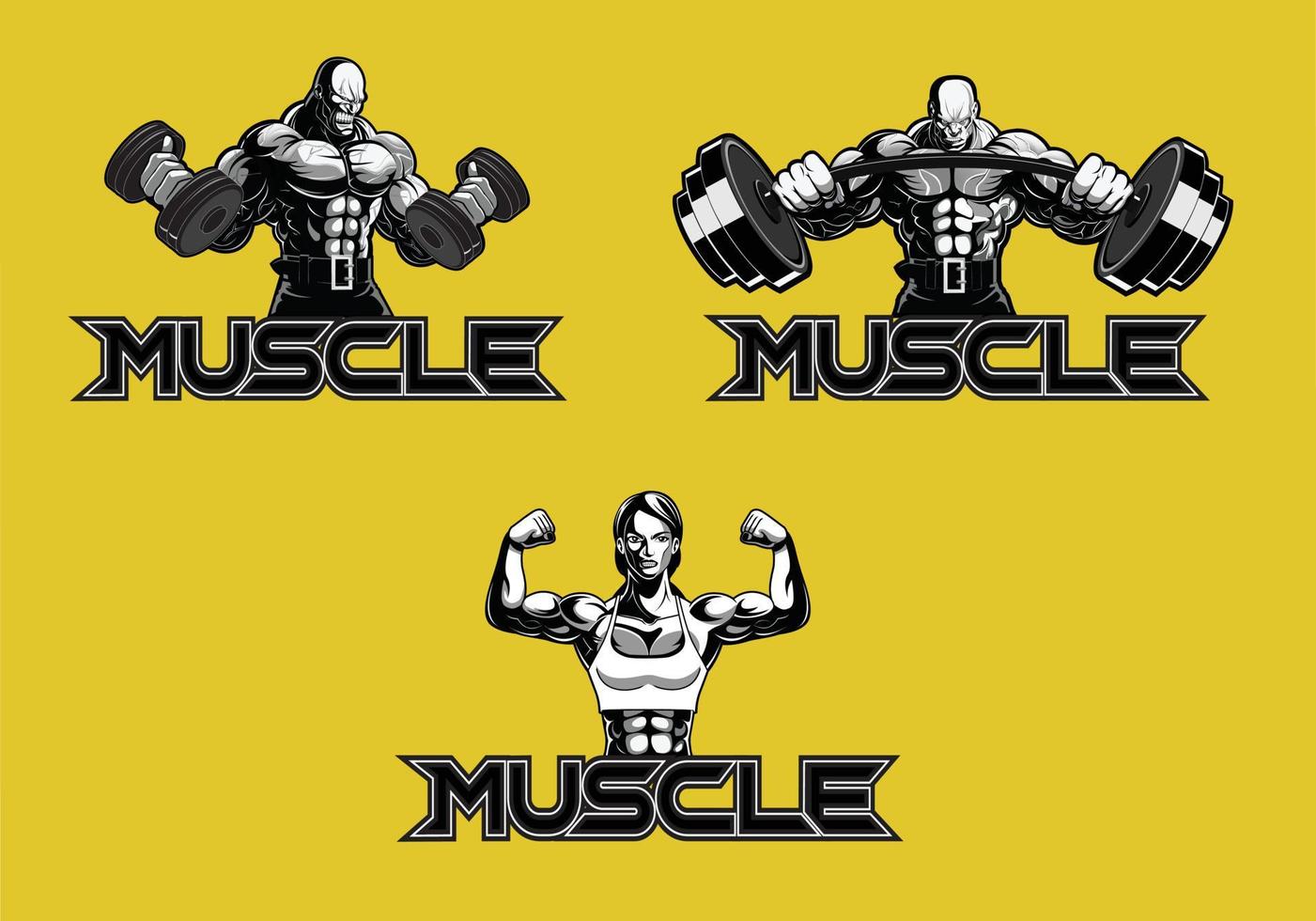 Fitness-Muskel-Logo entwerfen vektor