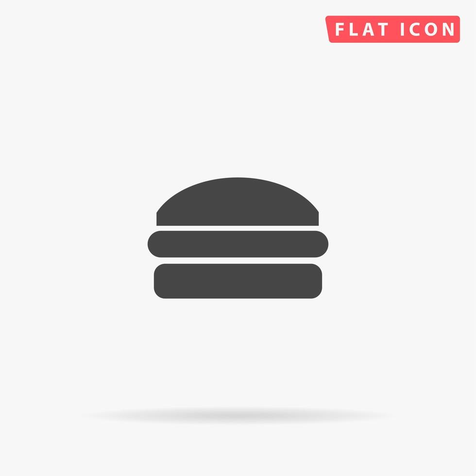 Burger. einfaches flaches schwarzes Symbol mit Schatten auf weißem Hintergrund. Vektor-Illustration-Piktogramm vektor
