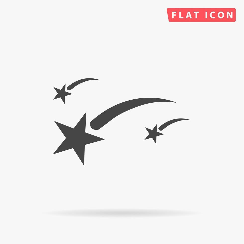 Meteor. einfaches flaches schwarzes Symbol mit Schatten auf weißem Hintergrund. Vektor-Illustration-Piktogramm vektor